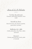 Menu de la Saint-Valentin